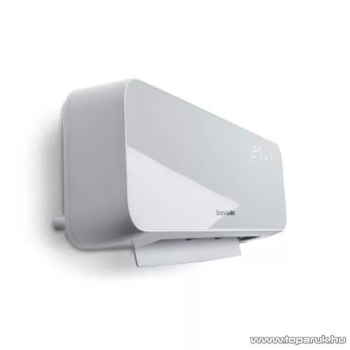 Bewello BW2103B Smart digitális fali okos hősugárzó / fűtőventilátor / fűtőtest LED kijelzővel, távirányítóval, opál, 2000W