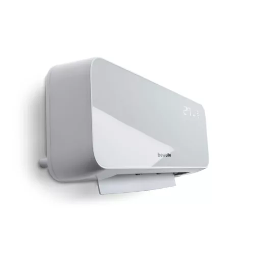 Bewello BW2103B Smart digitális fali okos hősugárzó / fűtőventilátor / fűtőtest LED kijelzővel, távirányítóval, opál, 2000W