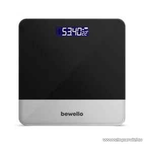   bewello BW3010GY Elemes személymérleg, fekete / szürke színben, 180 kg méréshatárral
