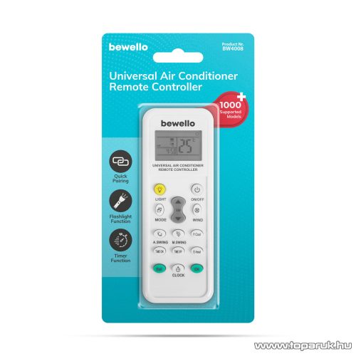 bewello BW4008 Univerzális 1000 az 1-ben légkondicionáló klíma távirányító, fehér