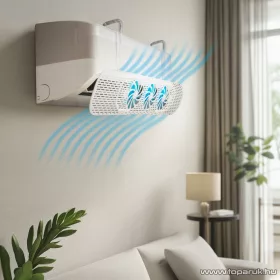   bewello BW4010 NC25 Univerzális légterelő 3 db ventilátorral, műanyag (klímához), 55-88 cm szélességig, fehér