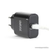 delight USB Hálózati adapter, töltő, 1 db USB aljzattal, fekete (55045-1BK)