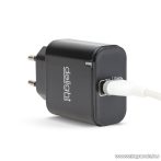   delight USB Hálózati adapter, töltő, 1 db USB aljzattal, fekete (55045-1BK)