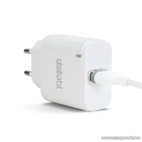   delight USB Hálózati adapter, töltő, 1 db USB aljzattal, fehér (55045-1WH)