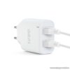 delight USB Hálózati adapter, töltő, 2 db 2.4A USB aljzattal, fehér (55045-2WH NC24)