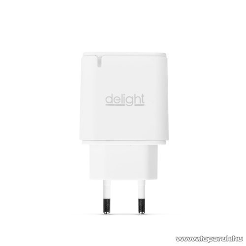 delight USB Hálózati adapter, töltő, 2 db 2.4A USB aljzattal, fehér (55045-2WH NC24)