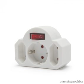   delight 3-as hálózati fali elosztó - kapcsolóval, 250V, 16A (05674)