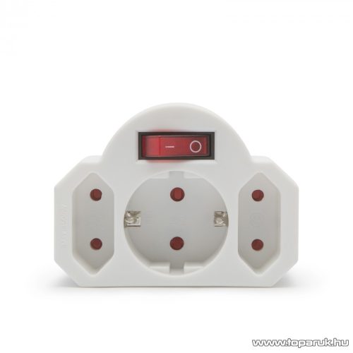 delight 3-as hálózati fali elosztó - kapcsolóval, 250V, 16A (05674)