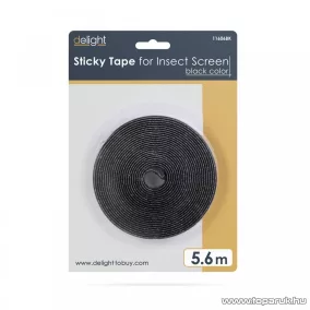   Delight Öntapadós rovarháló, szúnyogháló rögzítő szalag, 5,6 m, fekete (11606BK)
