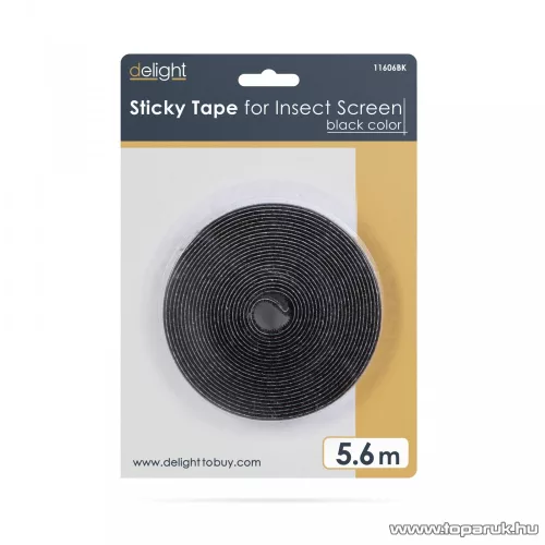 Delight Öntapadós rovarháló, szúnyogháló rögzítő szalag, 5,6 m, fekete (11606BK)