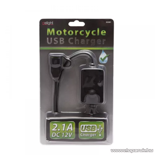 delight USB töltő motorkerékpárokhoz, 2,1A (20340)
