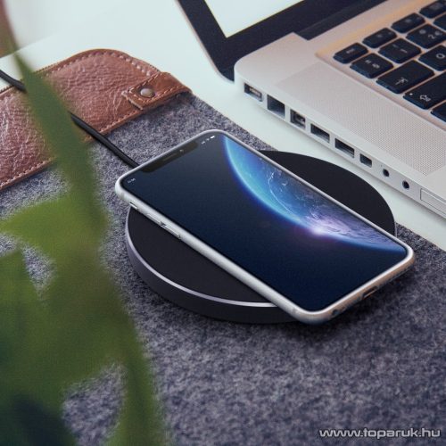 delight 55160BK Vezeték nélküli töltőállomás, szupervékony, fekete, 1,5 A