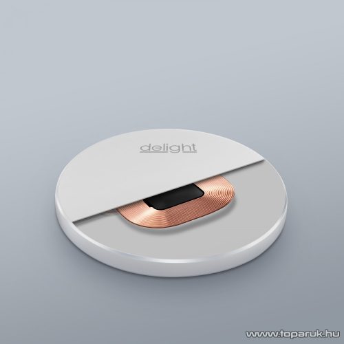 delight 55160WH Vezeték nélküli töltőállomás, szupervékony, fekete, 1,5 A