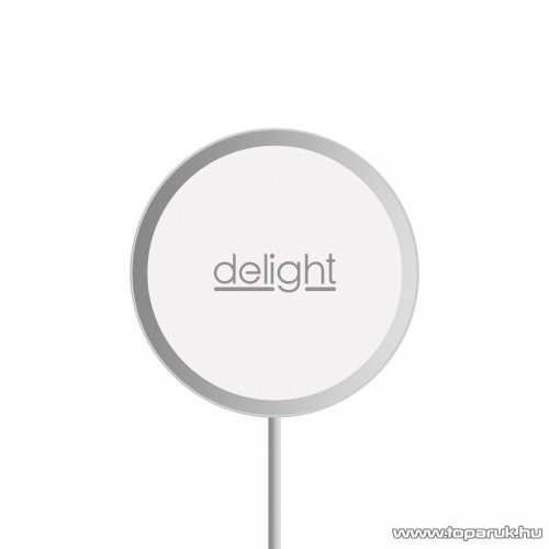 delight 55164A Mágneses vezeték nélküli töltőpad, Type-C, ezüst