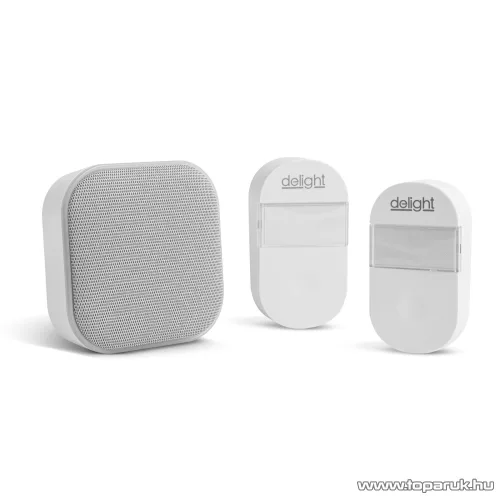 delight 55346WH-2 Kinetic 2 az 1-ben vezetéknélküli csengő és éjjelifény, 2 kültéri egységgel, fehér (hatótávolság: 150 m)