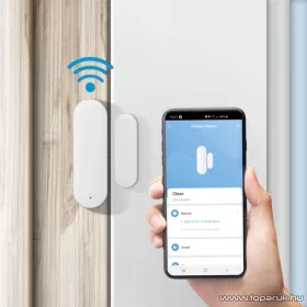   delight 55376 Elemes Smart Wi-Fi-s nyitásérzékelő, öntapadós, 2 x AAA 