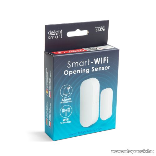 delight 55376 Elemes Smart Wi-Fi-s nyitásérzékelő, öntapadós, 2 x AAA 