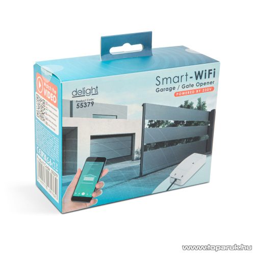 delight 55379 Smart Wi-Fi-s garázsnyitó szett nyitásérzékelővel, 230V