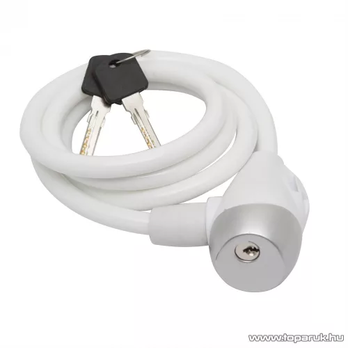 delight Kerékpár sodrony lakat, 10 mm / 120 cm, fehér (57077WH)