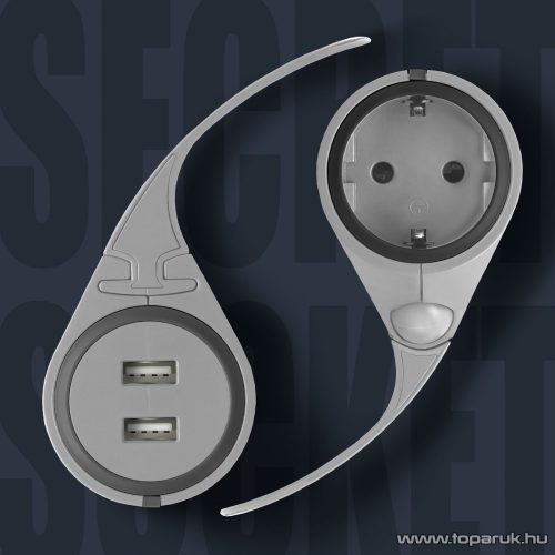 delight Ülőgarnitúra hosszabbító + USB csatlakozó, szürke (20460)