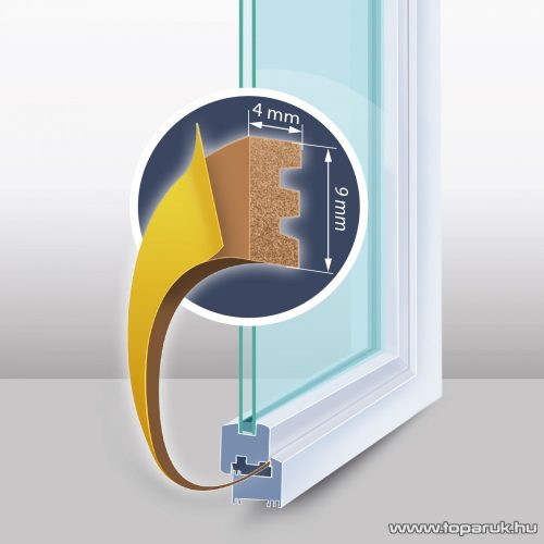 delight 11598BR-100 Öntapadós ajtó és ablak szigetelő (E profil), barna, 9 mm, 100 méter