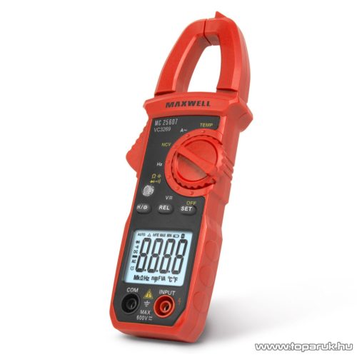 Maxwell MC-25 607 Digitális lakatfogó multiméter + hordtáska, ellenállás méréssel (25607)