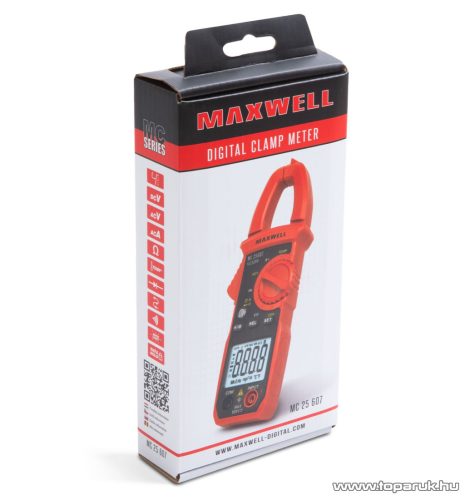 Maxwell MC-25 607 Digitális lakatfogó multiméter + hordtáska, ellenállás méréssel (25607)