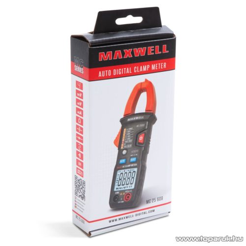 Maxwell MC-25 608 Digitális, automata lakatfogó multiméter + hordtáska, ellenállás méréssel (25608)