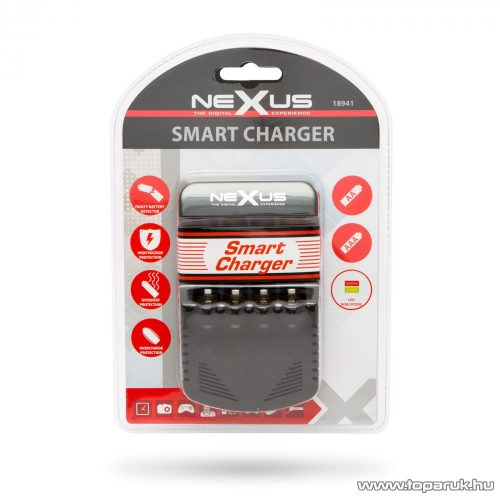 neXus 18941 Akkumulátortöltő, DC 1.48 V, 350 mA (4 db AA / AAA méretű akkumulátorok töltésére)