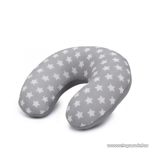 Mosható nyakpárna, utazópárna, 30 x 25 cm, szürke színű, mintás