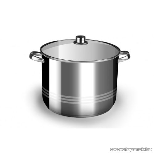 Perfect Home 10340 INOX Rozsdamentes fazék üveg fedővel, 9 literes, 24 cm