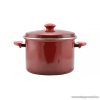 Perfect Home 11855 Zománc fazék fedővel, piros, 7 literes, 26 cm