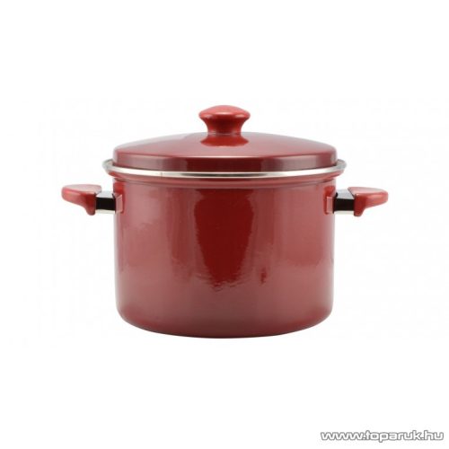 Perfect Home 11855 Zománc fazék fedővel, piros, 7 literes, 26 cm