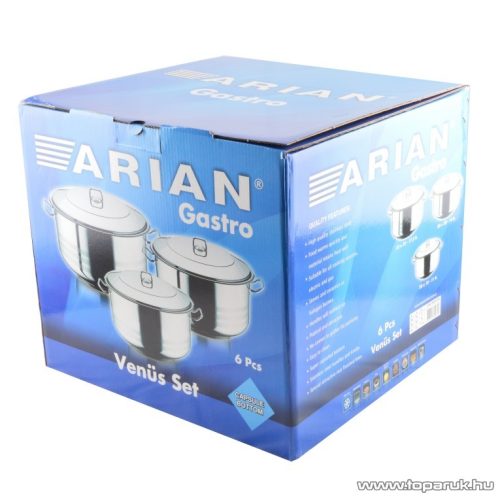 Perfect Home Arian 13336 Rozsdamentes inox edényszett fedővel, 6 részes