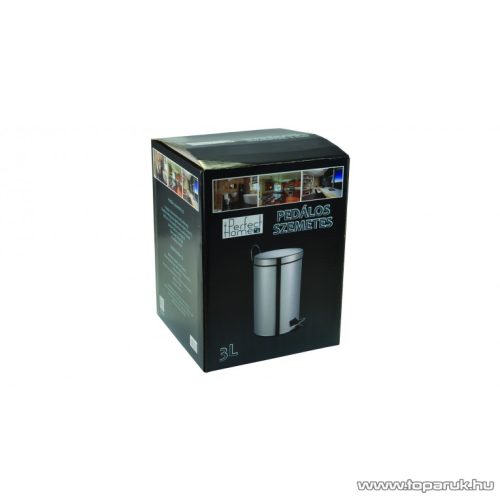 Perfect Home 28143 Rozsdamentes, pedálos szemetes, 3 literes