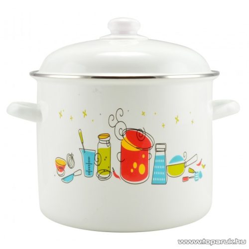 Perfect Home 28249 Zománc fazék fedővel, 6 literes, 24 cm