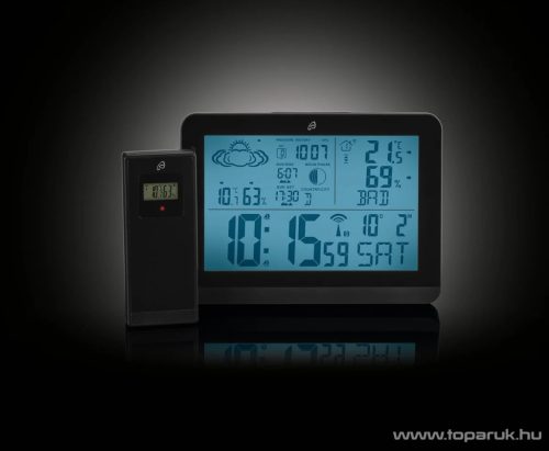 Auriol 4-LD6774-1 BK V25 Station vezeték nélküli időjárás állomás (DCF rádióvezérelt), 100 m kültéri érzékelővel, fekete