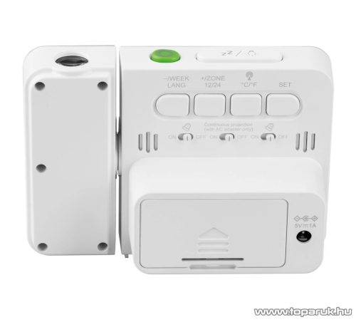 Auriol 4-LD7055-1 WH Rádióvezérelt DCF projektoros óra, kivetítős ébresztőóra és hőmérő, fehér