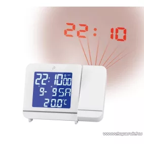   (HIBÁS / K293730) Auriol 4-LD7055-1 WH Rádióvezérelt DCF projektoros óra, kivetítős ébresztőóra és hőmérő, fehér