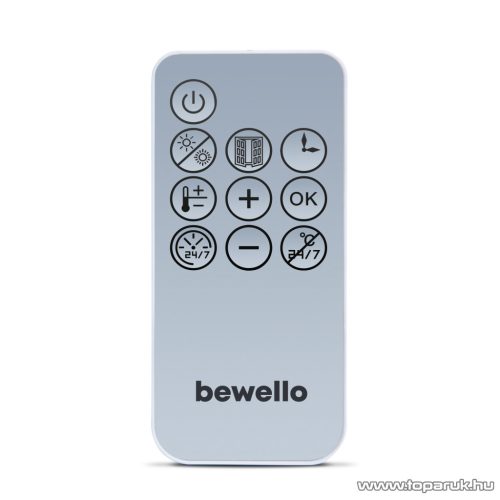 Bewello BW2104 Elektromos fali hősugárzó törölközőtartóval és távirányítóval, 800 / 2000 W, fehér 