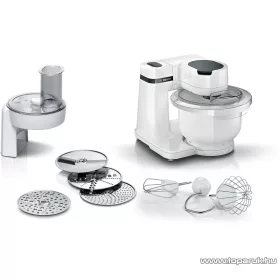   Bosch MUMS2AW01 Serie 2 Univerzális keverőtálas konyhai robotgép / dagasztógép, habverővel, reszelővel és aprítóval, 3,8 literes / 700W
