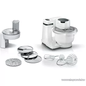   Bosch MUMS2AW01 Serie 2 Univerzális keverőtálas konyhai robotgép / dagasztógép, habverővel, reszelővel és aprítóval, 3,8 literes / 700W