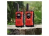 Bresser Junior walkie-talkie teljes oldalnézete, amelyen jól látható az ergonomikus, recézett fekete markolat és az övcsipesz.