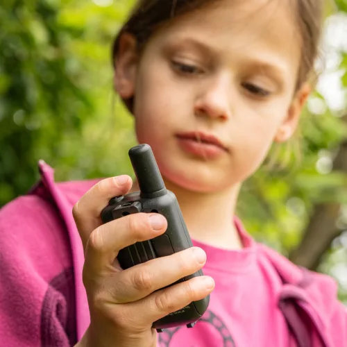 BRESSER Junior 16265 RED Profi Adó vevő készlet, gyermek walkie-talkie,  6 km-es hatótávolságú (piros)