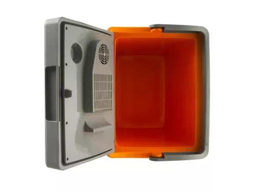 Crivit CEK 29 C1 OR CoolBox ECO Hálózati / autós elektromos hűtőtáska fűtés funkcióval, 29 literes, szürke / narancssárga