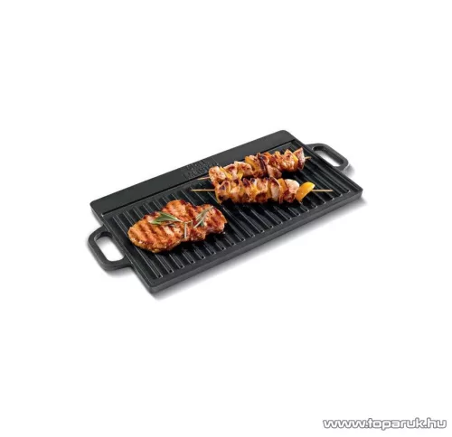 Grill Meister 509387 Öntöttvas grill lap, 2 oldalas, forgatható, 51 x 24 cm