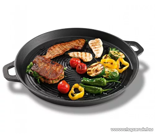 Grill Meister 446309 Öntöttvas grillserpenyő, 2,8 literes (40,5 x 3 cm)