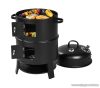 Grill Meister Kansas Basic BBQ Smoker Grill 3 az 1-ben multifunkciós faszenes kerti grillsütő / füstölőkemence, 52 x 40 x 80 cm (3 szintes)