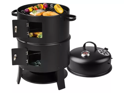 Dupla szintes grillezés Grill Meister Kansas kerti grillen füstölő funkcióval