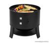 Grill Meister Kansas Basic BBQ Smoker Grill 3 az 1-ben multifunkciós faszenes kerti grillsütő / füstölőkemence, 52 x 40 x 80 cm (3 szintes)